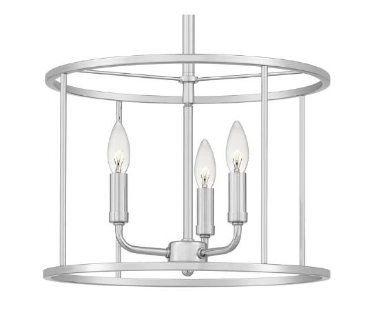 Quoizel Abner 3-Light Polished Chrome Transitional Globe Hanging Pendant Light